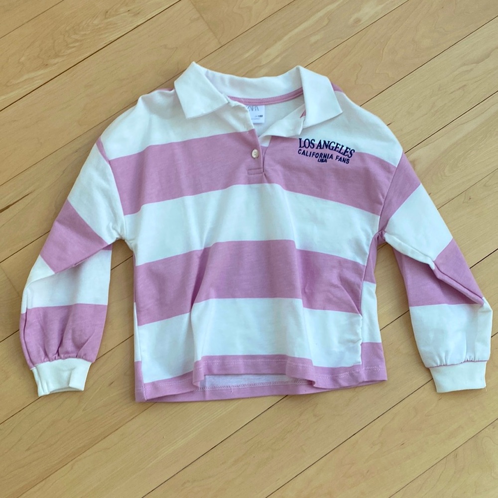 Pink & white Zara kids top